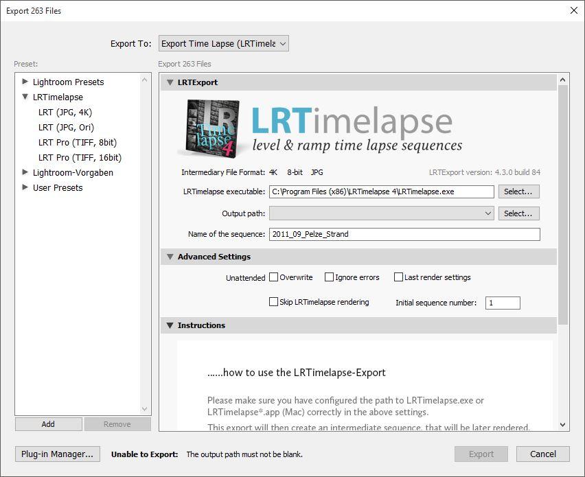 LRT tutorial - 11 - Exporting tl sequence