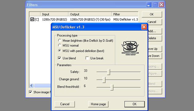 How to use MSU Deflicker step by step