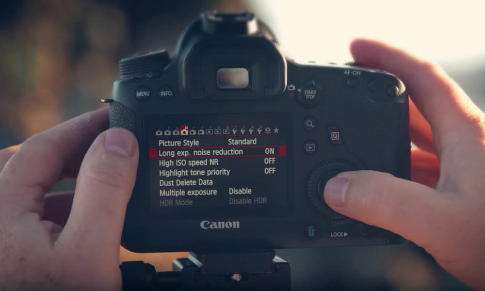 Make sure noise reduction is turned off when setting up your camera
