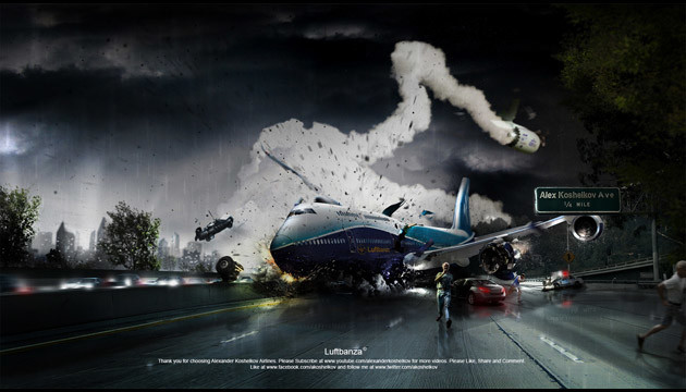 The Lord of Photoshop creates a plane crash — Time Lapse Network